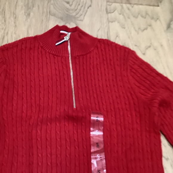 TOMMY HILFIGER Women's Cotton Mock Turtleneck Cable-Knit Sweater, size S - Picture 6 of 6